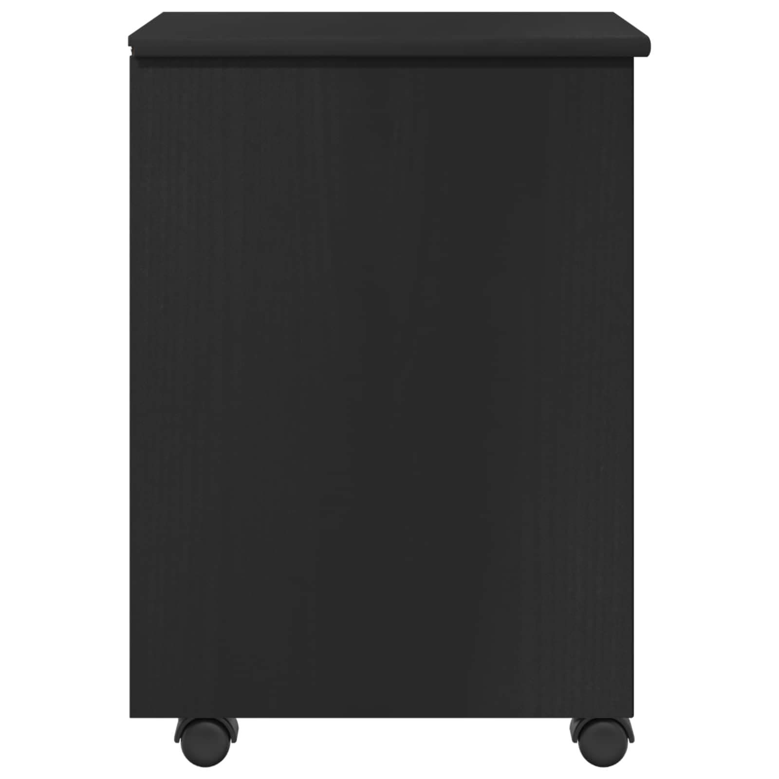 Armadio a rotelle nero, 34 x 39 x 56 cm, contenitore con ruote in legno di pino massello con 4 cassetti, contenitore mobile da ufficio per casa e studio, design minimalista