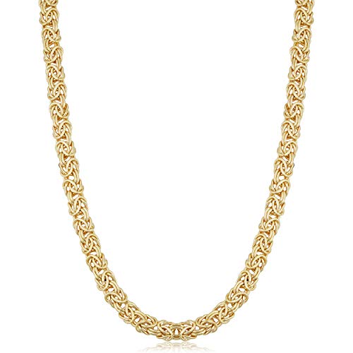 Solid 14k Yellow Gold Filled 6 mm Byzantine Necklace for Men and Women (18 or 20 inch)