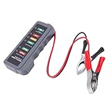 12 V Kfz-Batterietester mit 6 LED-Anzeigen für Auto, Motorrad, Boot, Lichtmaschine, Gesundheitsprüfung, hochempfindliches Spannungsanalysewerkzeug
