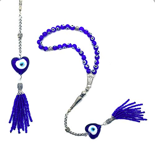 ALBATROSART Design -Handmade Evil Eye Beaded Collection Worry Beads - Prayer Beads (8 mm-33 Beads) Tesbih-Tasbih-Tasbeeh-Misbaha-Masbaha-Subha-Sebha-Sibha-Rosary (Heart) ALBATROSART Design -Handmade Evil Eye Beaded Collection Worry Beads - Prayer Beads (8 mm-33 Beads) Tesbih-Tasbih-Tasbeeh-Misbaha-Masbaha-Subha-Sebha-Sibha-Rosary (Heart)
