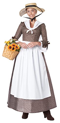 California Costumes, American Colonial Dress, Adult, Brown/White, Medium