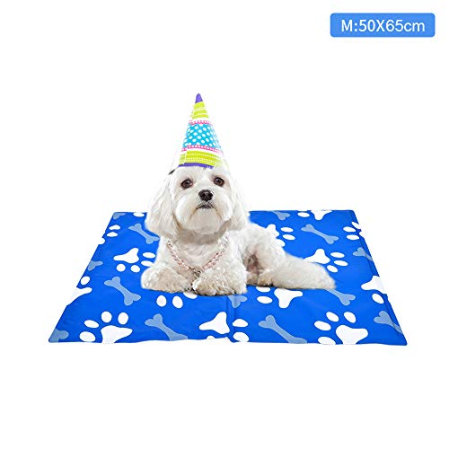 XIAPIA Manta Refrigerante Perro Alfombrilla de Refrigeración Alfombra Refrescante Colchoneta Cama Gato Frio Animales Colchon Mascotas para Verano,Coche Enfriador Mediano/Grande/XL (M（50 * 65 cm）)
