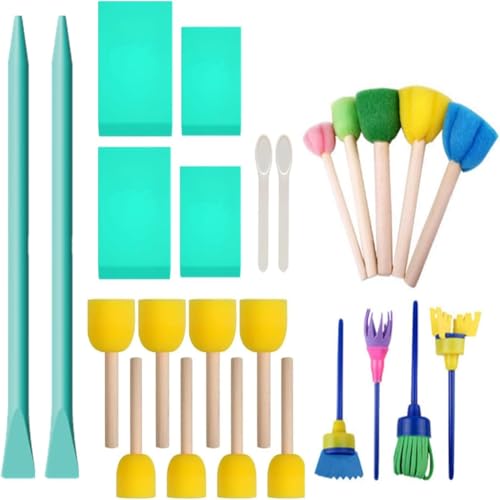 Pluuttiem Juego de 25 Piezas de Serigrafía para Pasta de Tiza, Pirograbado y Pintura Artesanal, Herramientas para Transferir Tinta de Plantilla de Pintura de Tiza