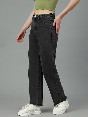 Image of KOTTY Mid Rise Regular Fit Jeans - Tailored Straight Leg Look for Women