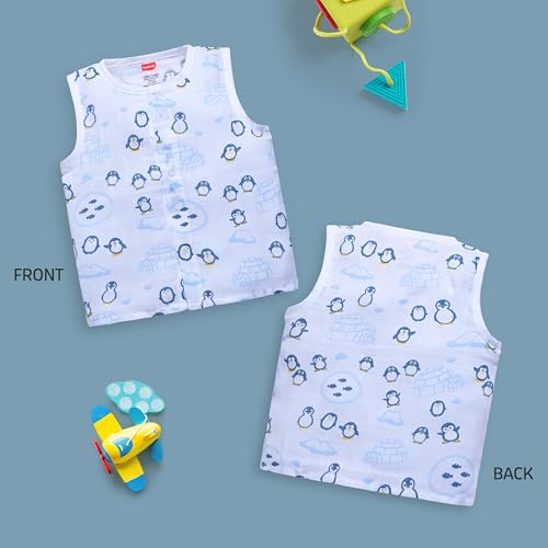Image of LuvLap Baby Boys & Girls Regular Fit 100% Cotton Sleeveless Jhabla pack of 5