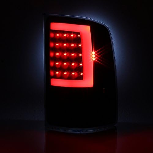 Miniatura 3 de AKKON - Para 07-14 GMC Sierra 1500 2500 3500HD Pickup Bisel negro Lente ahumada en forma de C LED Luz de freno de cola