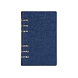  SHOTAY A5 / A6 PU Cuaderno Bloc de Notas Diario de Hojas Sueltas Planificador de Diario de Negocios Agenda Organizador Cuaderno de Notas Carpeta de 6 Agujeros Material Escolar de Oficina Azul-A6