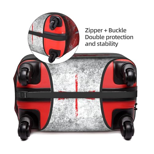 Retro Canada Flag Print Travel Elastic Suitcase Luggage Baggage Cover Protector, Washable And Anti-Scratch4