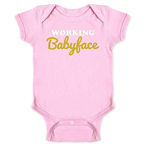 Image of Pop Threads Working Babyface Pro Wrestling Funny Character Infant Baby Boy Girl Bodysuit Pink 12M