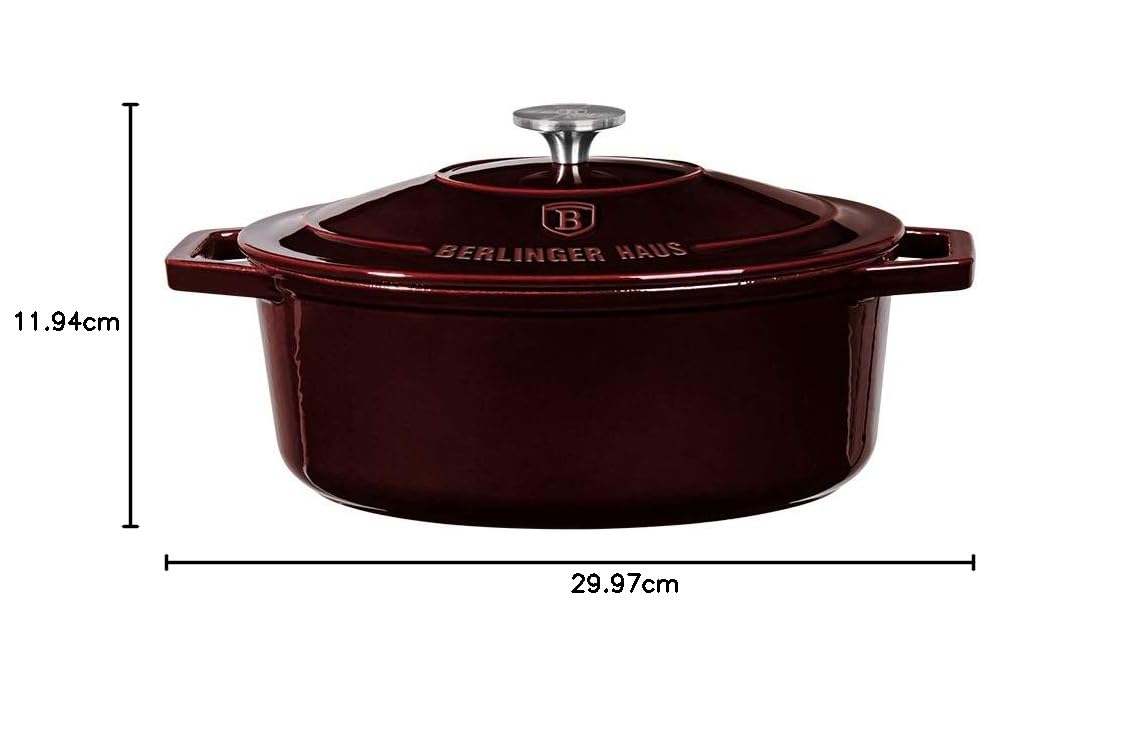 Berlinger Haus - BH/6499 - Ovales Braten, 30 cm, Gusseisen, Bordeaux