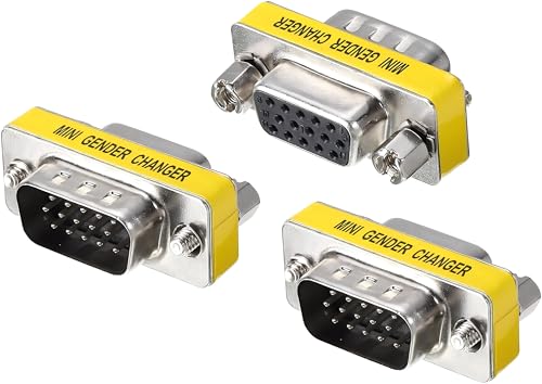 Image of VGA SVGA HD15 Female to Female, Male to Male, Female to Male Combo Mini Gender Changer Coupler Connector Adapter (3 Pieces Combo) Female to Female Plug Connecter