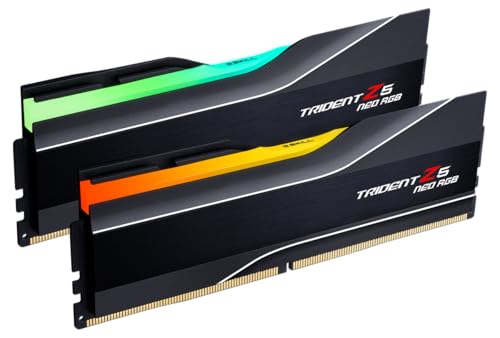 G.SKILL Trident Z5 Neo RGB Series DDR5 RAM (AMD EXPO and Intel XMP 3.0) 64GB (2 x 32GB) up to 6000 MT/s* CL36-36-36-96 1.35V U-DIMM Desktop Memory - Matte Black (F5-6000J3636F32GX) 2