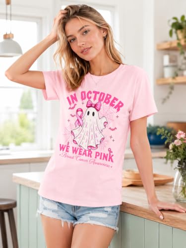 Image of Breast Cancer Shirts for Women Pink Ribbon Shirt Breast Cancer Survivor Tee