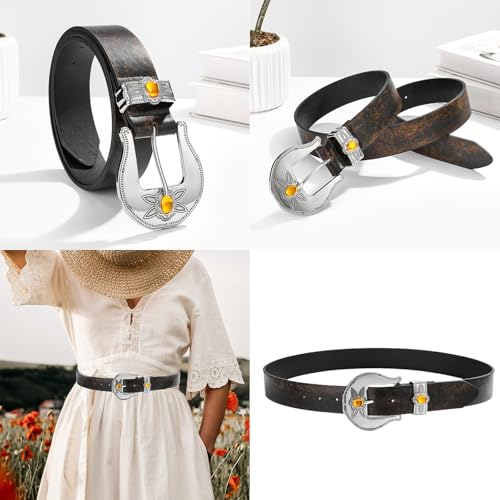 Rhinestones Waist Belt for Jeans Pants Distressed Pattern Waistband for Men Women Casual Wear Theme Party Waist Accessor2