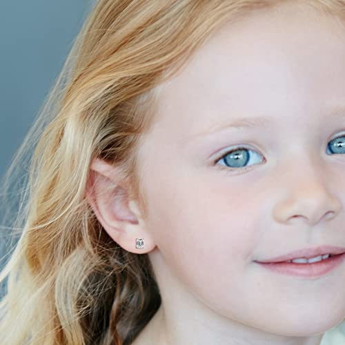 Sterling Silver Stud Earrings For Women, S925 Sterling Silver Stud Earrings Emerald Cut Cubic Zirconia Stud Earrings Hypoallergenic Black Stud Earrings For Women Girls Men #TOP4