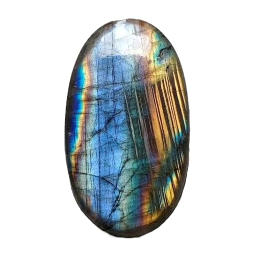 Labradorite naturelle cabochon 47x25x6mm pierre gemme ovale bricolage bijoux