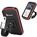 SUNSEATON Support Téléphone étanche, Universelle Waterproof Motocycle/Les Voitures électriques/Scooter Rétroviseur Téléphone Support avec 360° Rotation pour iPhone, Samsung Galaxy (L, Rouge)