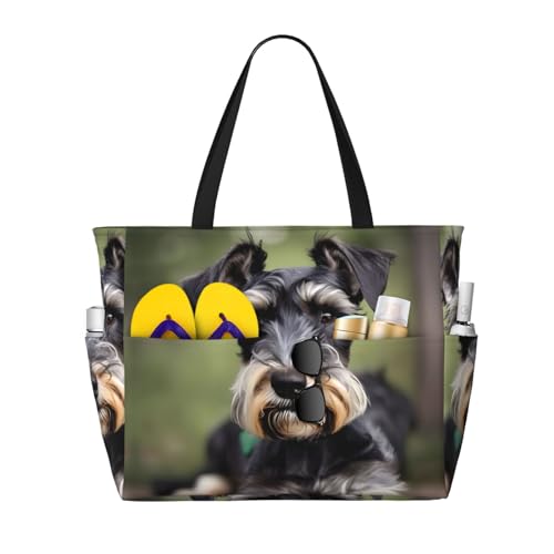 Sac à bandoulière schnauzer étanche pour le sport et la plage en été
