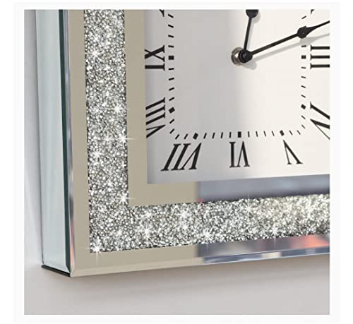 1One Made For You Gatsby Bling Glass Wall Clock Filled With Crushed Diamond Crystals To Sparkle Your Home/Office | Luxury Decor | Handmade | Ideal Gift #TOP4