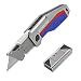 WORKPRO Folding Pocket Utility Knife - Heavy Duty Box Cutter, Quick Change Blade, Liner Lock, Al Die-Casting Handle with Belt Clip, 10 Extra Blades Included