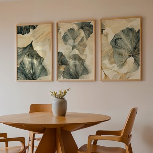 Image of NoWorries Modern Portrait Art & London Floral Wall Frames Paintings | Chelsea & Covent Garden Botanical 300 GSM Premium Prints | Stylish Home Decor for Living Room, Office & Bedroom | Synthetic Wooden Wall Art Frames (Set of-3) (NATURAL, ART-5, 10X13INCHES)