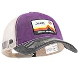 Jeep Have Fun Out There Patch Garment Washed Trucker Hat Unstructured (US, Alpha, One Size, Purple)