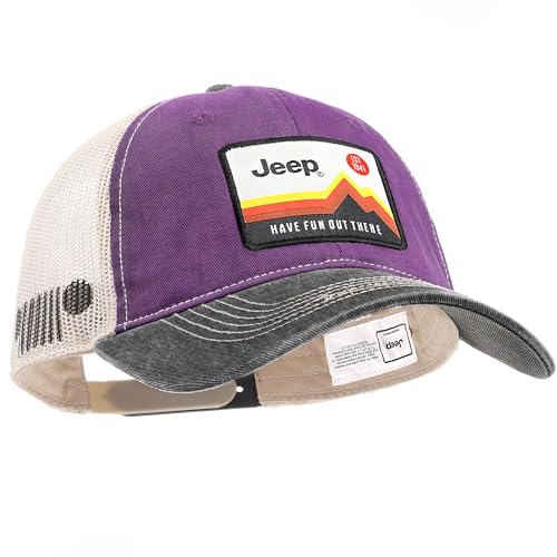 Jeep Have Fun Out There Patch Garment Washed Trucker Hat Uns