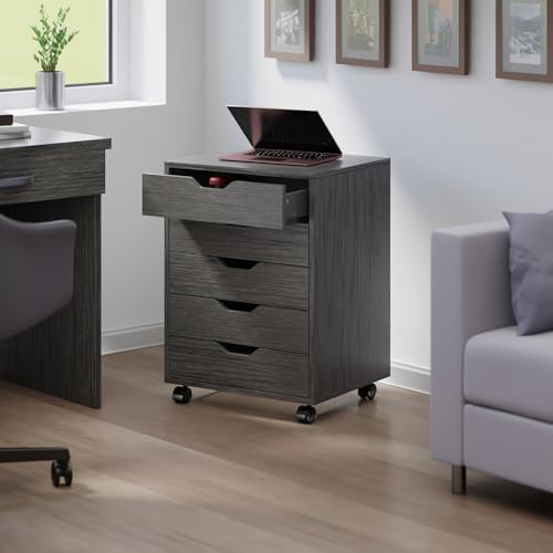 Image of Winsome Halifax Mobile Storage Cabinet with Doors & Drawers, Stylish & Functional Home Storage Cabinet for Filing, Kitchen Organization, Moveable Furniture for Office, Dorms, Apartments