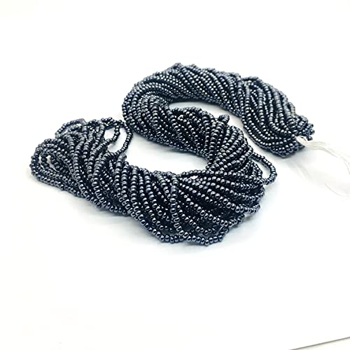 Perlin Seed Beads 2 mm Preciosa Ornela Czech 9000 Pieces CZ Glass Beads 11/0 24 on Multiple Strands (Black Metallic) - Image 2
