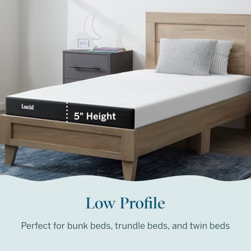 Image of Lucid 5 inch Firm Gel Memory Foam Mattress - Bamboo Charcoal & Cooling Gel - Fiberglass Free - Bed in a Box - CertiPUR-US Certified - Full Size