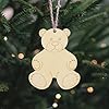 20pcs Bear Wood DIY Crafts Cutouts Wooden Bear Shaped Hanging Ornaments with Hole Hemp Ropes Wood Tags for DIY Projects Birthday Christmas Party Decorations #5