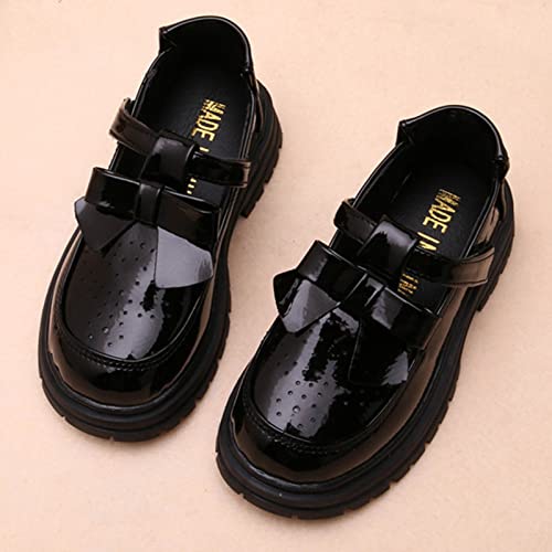 Girl Shoes Small Leather Shoes Single Shoes Children Dance Shoes Girls Performance Shoes Girl Shoes 8 Toddler (Black, 10-10.5 Years Big Kids)3