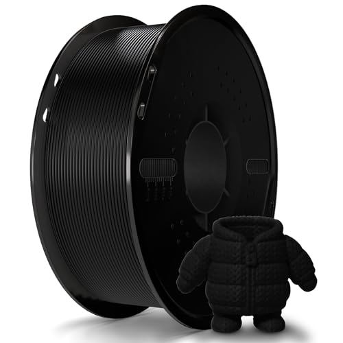 Miailuy 3D Printer Filament 1.75mm Black PLA+ Filament Accuracy +/- 0.02mm, 1kg Spool (2.2lbs), Tangle-Free, Clog-Free,High Compatibility Easy Printing,Fit Most FDM 3D Printer