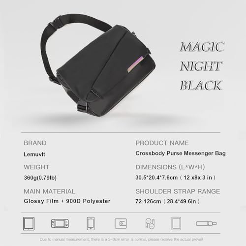 Waterproof messenger bag shoulder bag mens purse pad phone crossbody bag for Commuting,12 x 8 x 3 in4