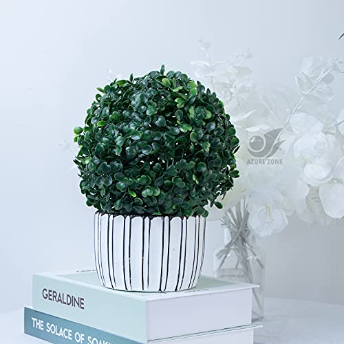 Azure Zone, Pack Of 2 7" Topiary Balls Artificial Boxwood Plant Green Ball For Hanging Indoor Outdoor Garden #TOP2
