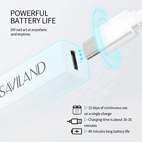 Image of SAVILAND Cordless Mini U V Nail Lamp, Handheld U V Light for Gel Nails, 6W
