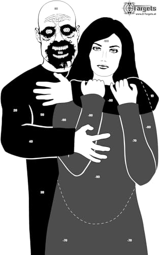 Cible Zombie Hostage de grande taille 53x84 cm en papier 120 g pour tir