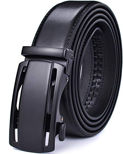 Image of Beltox Men Leather Belt w Slide Ratchet Interchangeable Buckle