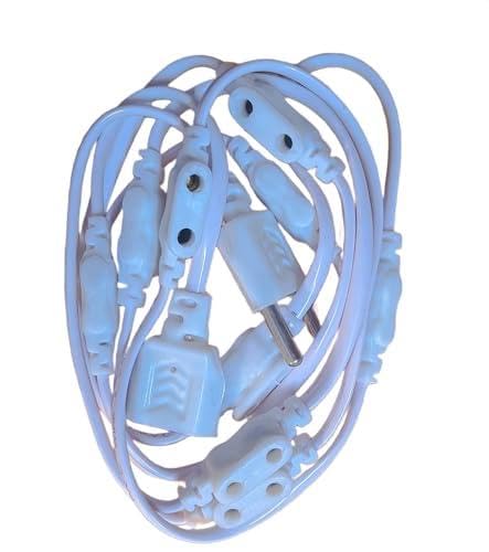 13+1 Decorative LED Rice Light Connector Wire | Multi Socket Extension Cable for Festival String Lights, Home Decoration & Party Lighting (Multicolor Pack of 1) (1, White)-image-9