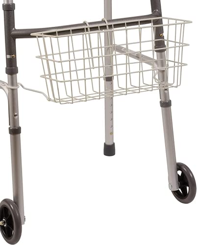 DMI Snap-On Walker Basket - Rust-Resistant Coating, White