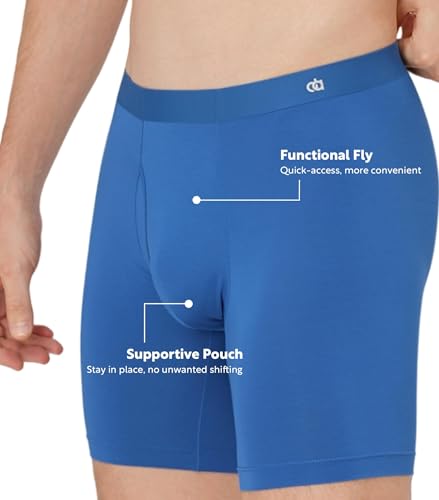 Image of DAVID ARCHY Men's Ultra Soft Underwear Modal Boxer Briefs Slim Fit 6.5 inch | Second Skin Fabric Breathable, Smooth Low-Profile Waistband, Easy Access Side Fly, Tagless Anti Chafing for All-day Comfort