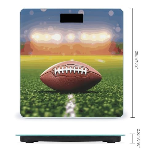 Báscula digital de baño balón de fútbol americano vidrio templado miniatura 2