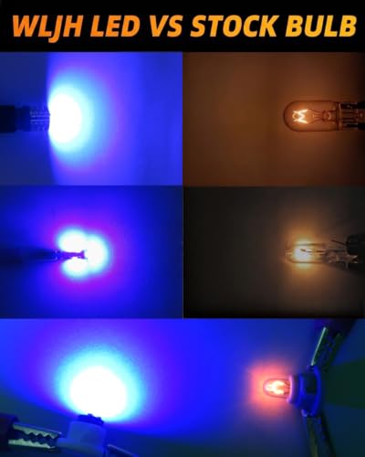 Image of WLJH Extremely Bright Blue Instrument Cluster Panel Gauge Dash Bulbs + Climate Control Lights + Clock Light Led Kits for Lexus IS300 2001-2005, Pack of 12 | 3030 SMD, Dimmable, Modern Instrument Lights, Gauge Backlight, Climate Light, Time Display Illumination, 12-Pack