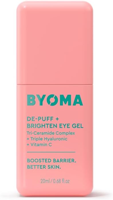 BYOMADe-Puff + Brighten Eye Gel - Lightweight Gel Eye Cream for Dark Circles, Puffiness & Wrinkles - Under Eye Cream With Hyaluronic Acid & Vitamin C - Barrier Repair Skincare - 0.68 fl. oz