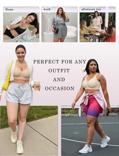 Image of OEAK Womens Wireless Jelly Bras Plus Size Support Push Up Comfortable Bra | no underwire,full coverage,for large breast,minimizer bra,seamless,tshirt bras,everyday bra