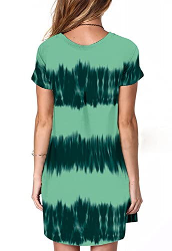 Image of Alaster Women's Casual Summer T Shirt Dress Loose Short Sleeve Tunic Dress with Pocket for Women
