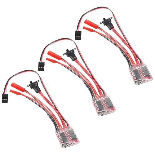 3PCS RC 20A Brushed ESC Motor Mini Speed Controller 2KHz Forward Reverse Brush Brake RC 2S for RC...