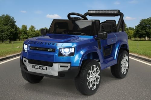 Image of Kids Defender Car 4X4 Heavy Duty 12V Electric Ride On Car for Baby with Remote Control (1-7Yrs) Kids Battery Operated Ride On (Blue)