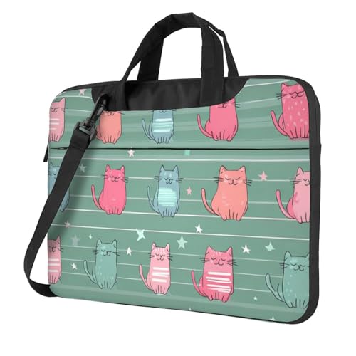 Cute Cat Stripes Maletín para Laptop 14 pulg miniatura 1