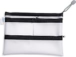 HERMA 20295 Universal Bag A5 with Zip, Transparent (26 x 20 cm) Large Lockable Handbag Organiser with Zip and 4 Separate Pockets, Storage Bag in Black